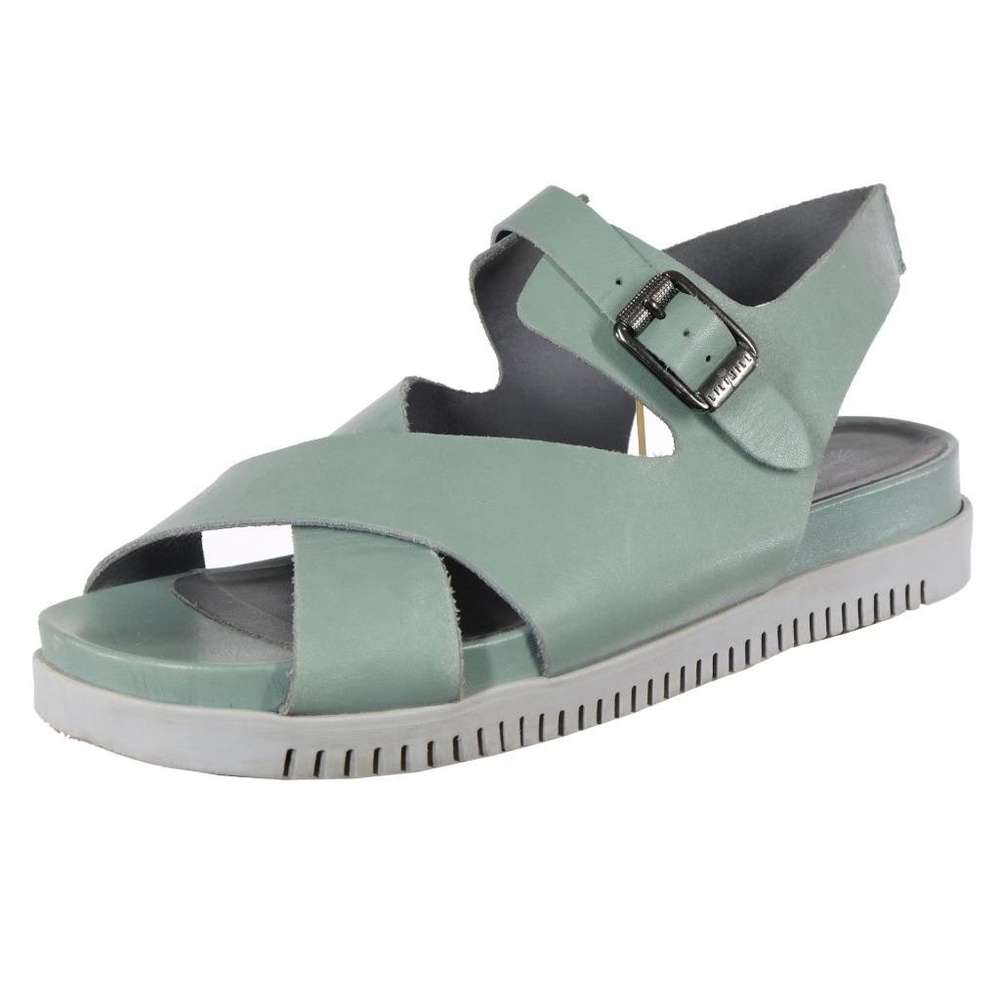 LILI MILL Strappy Sandals Platform Chunky Blue-Gray 38 EU 7.5 US Leather ITALY